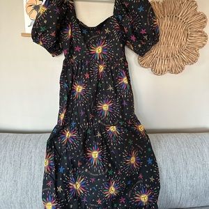NWT FARM RIO Rainbow Suns Maxi Dress